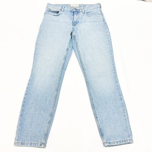 Everlane Light Wash Denim Jeans Mom Fit Zip Fly Size 28 Ankle - Picture 2 of 9